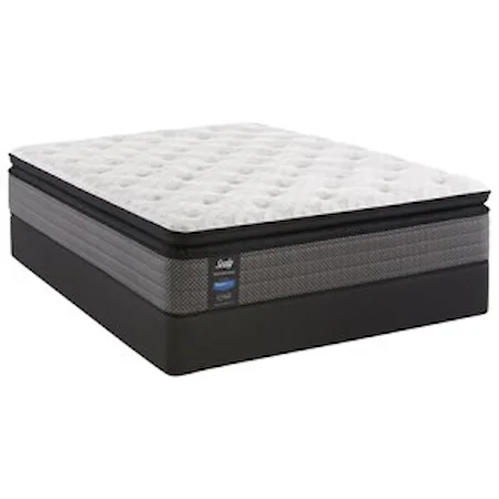 Queen 14" Cushion Firm Euro Pillow Top Mattress and StableSupport™ Foundation